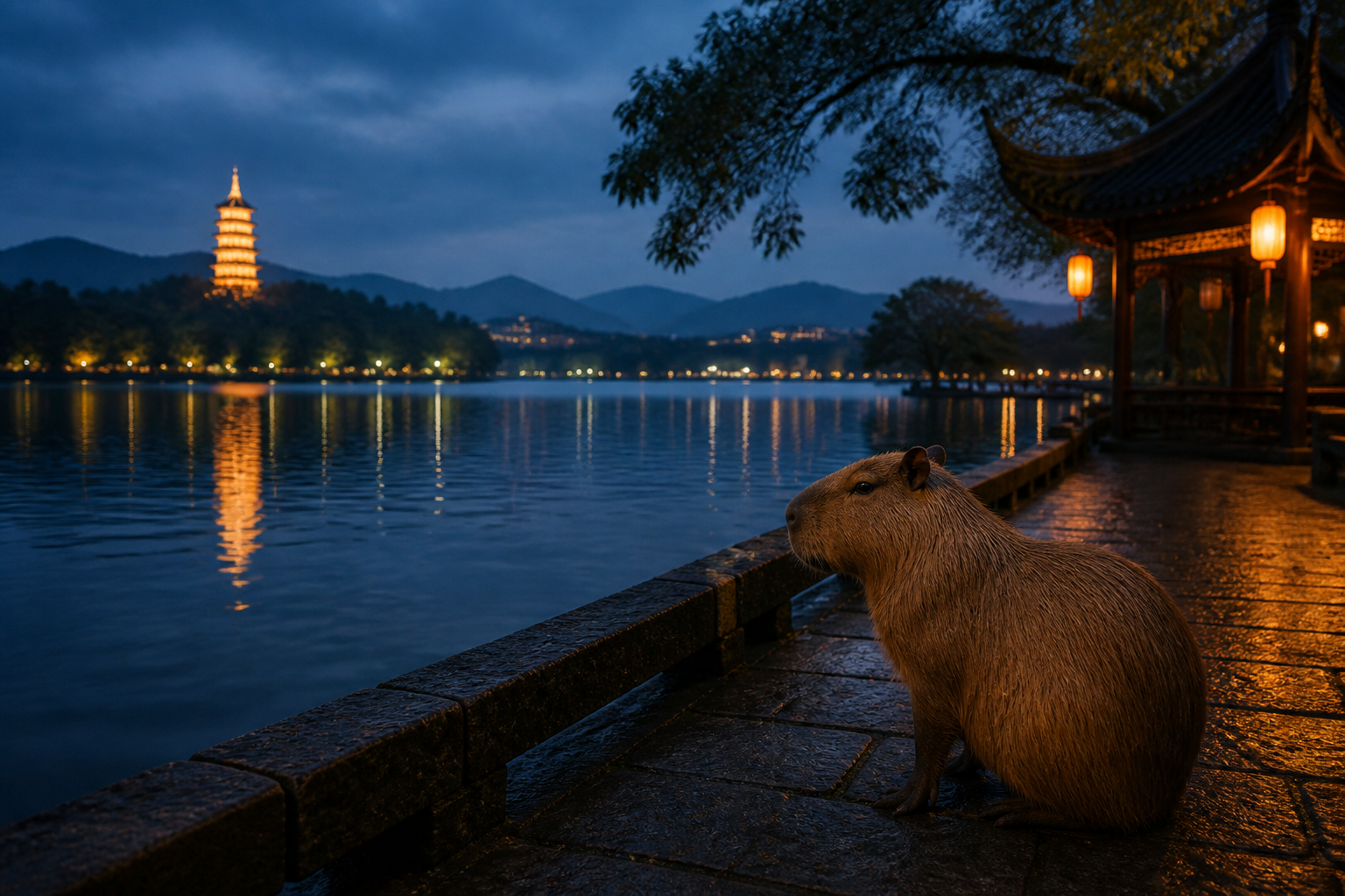 西湖夜色